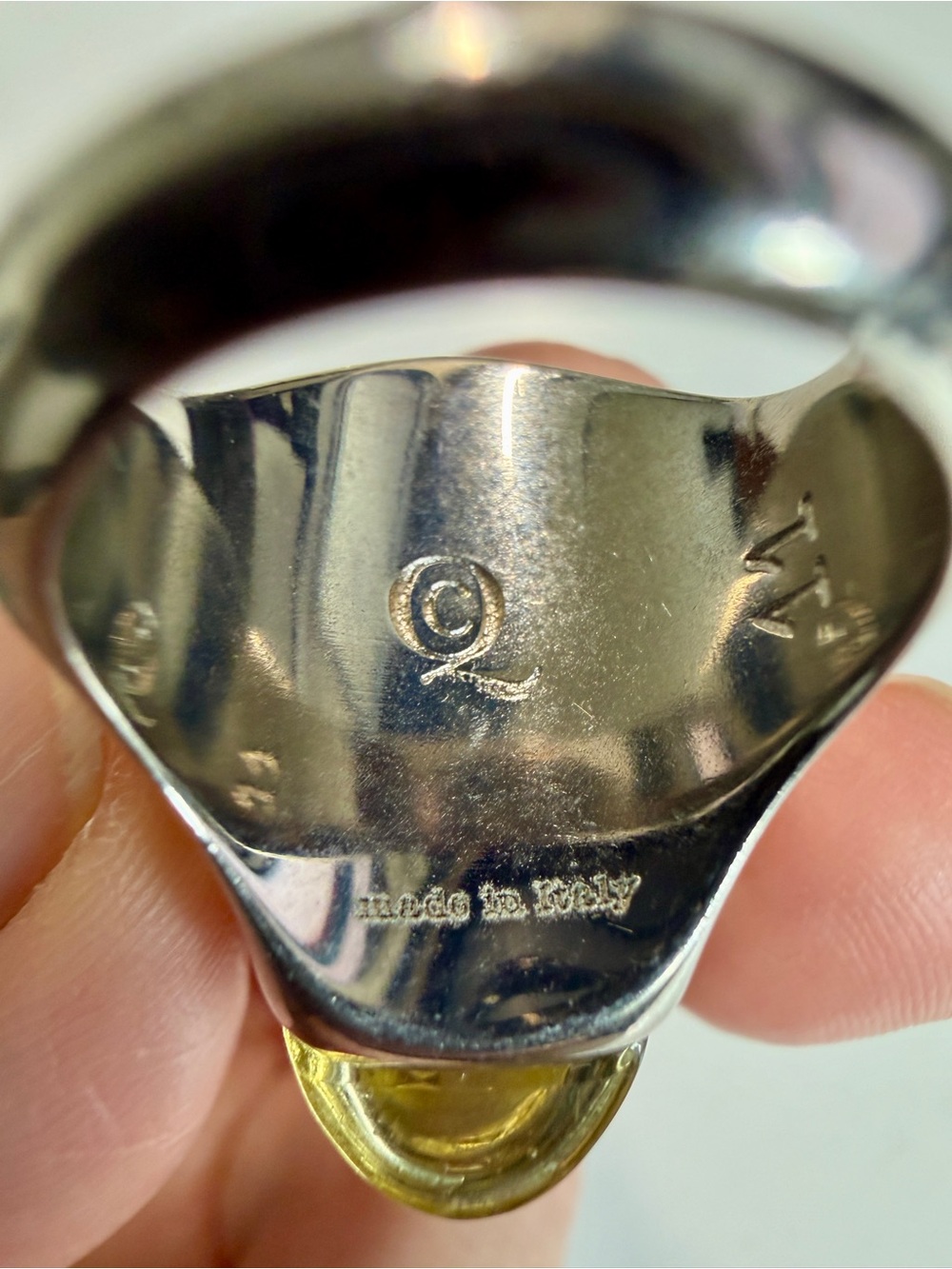 Alexander McQueen Silver-tone Skull Ring with Crystal Eyes - Sz IT 11 - Picture 4 of 9